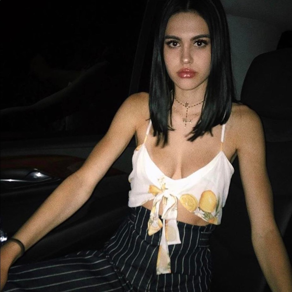 NWT For Love and Lemons Lemonade Tie Front Tank